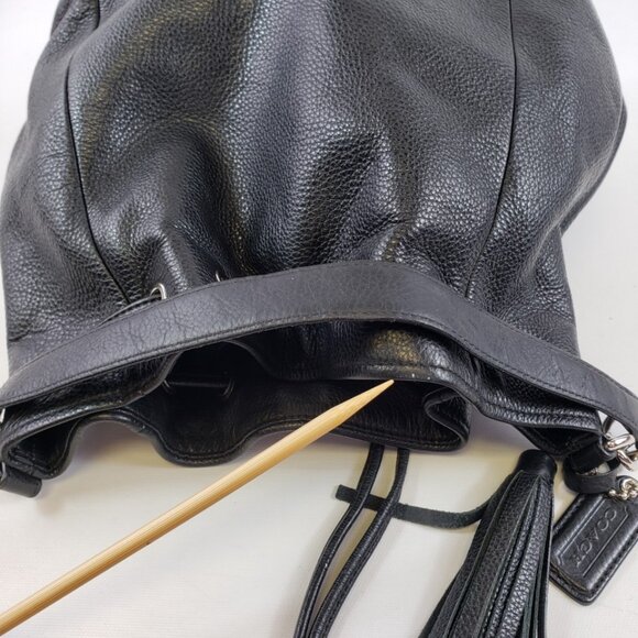 Coach AVERY Black Pebble Leather HOBO Drawstring Shoulder Bag Purse Style 27003 - Picture 15 of 15